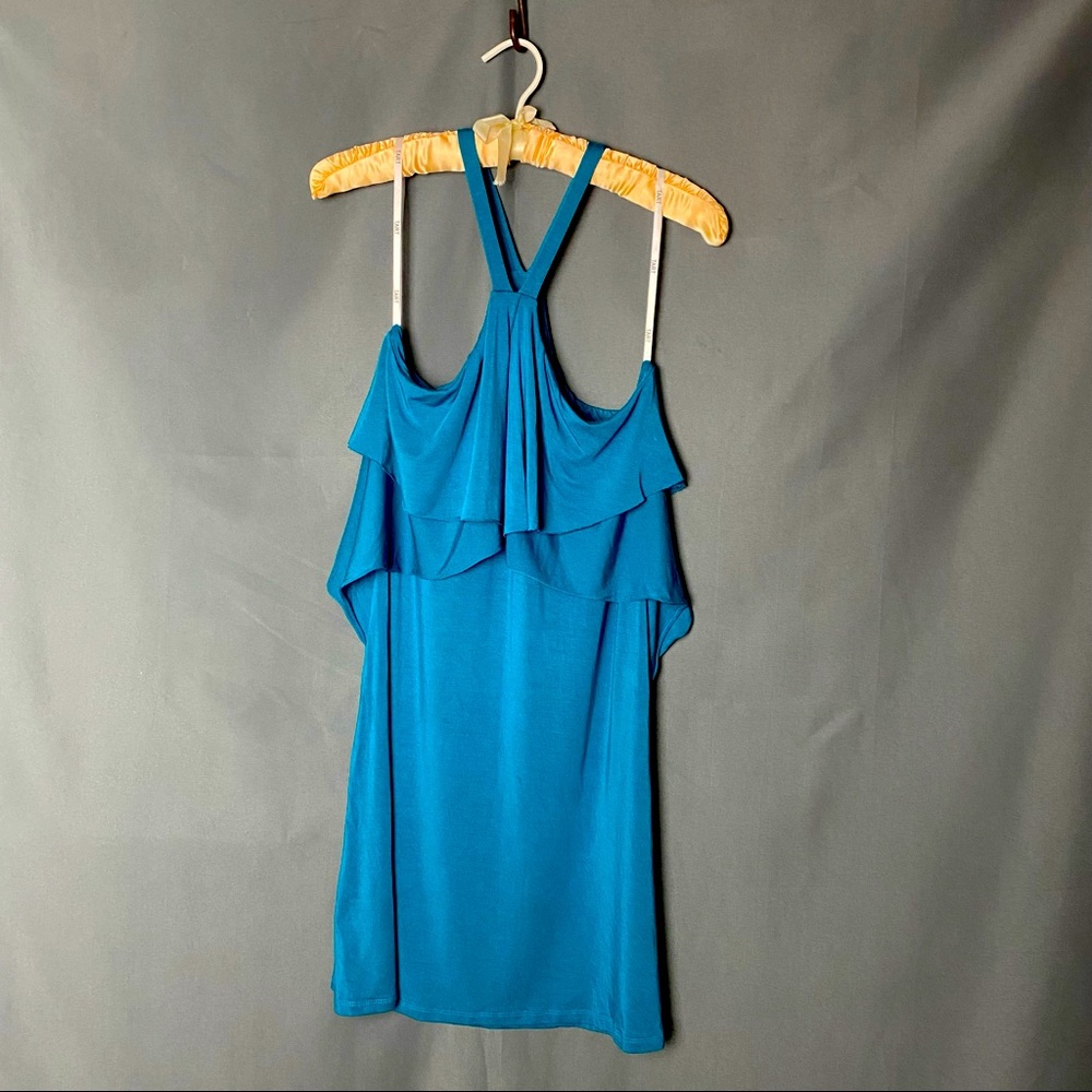 Tart Flutter Bodice Halter Dress Med stretch knit
